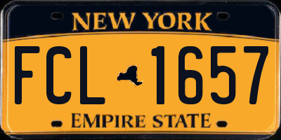 NY license plate FCL1657