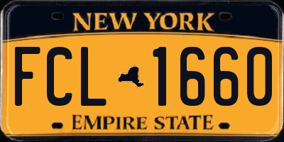 NY license plate FCL1660