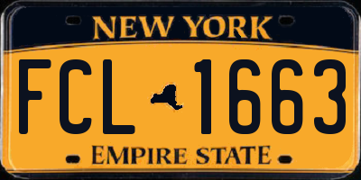 NY license plate FCL1663
