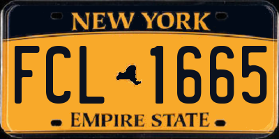 NY license plate FCL1665