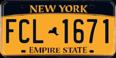 NY license plate FCL1671