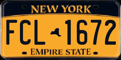 NY license plate FCL1672