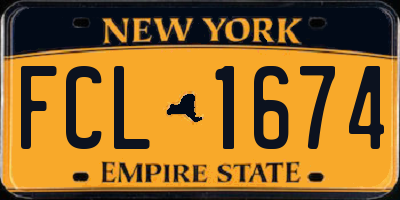 NY license plate FCL1674