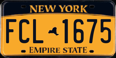 NY license plate FCL1675