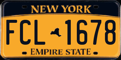 NY license plate FCL1678