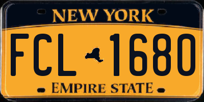 NY license plate FCL1680