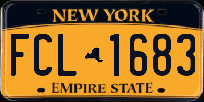 NY license plate FCL1683