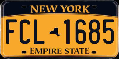 NY license plate FCL1685