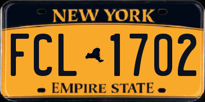NY license plate FCL1702