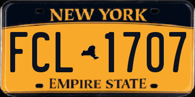 NY license plate FCL1707