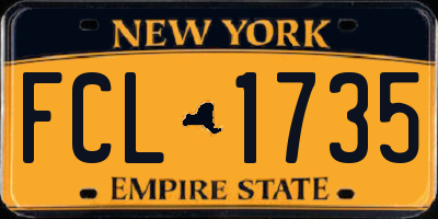NY license plate FCL1735