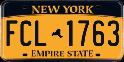 NY license plate FCL1763