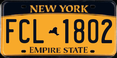 NY license plate FCL1802