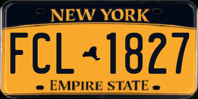 NY license plate FCL1827