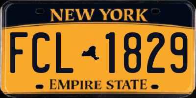NY license plate FCL1829