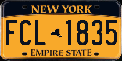 NY license plate FCL1835