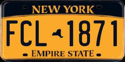 NY license plate FCL1871
