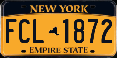 NY license plate FCL1872