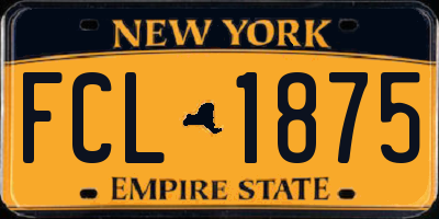 NY license plate FCL1875