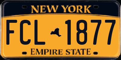 NY license plate FCL1877