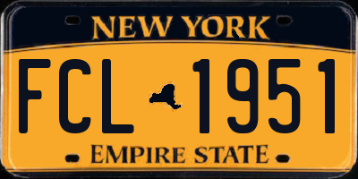 NY license plate FCL1951