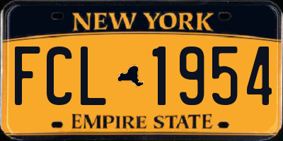 NY license plate FCL1954