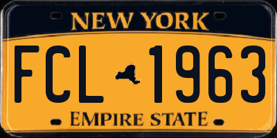 NY license plate FCL1963