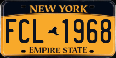 NY license plate FCL1968
