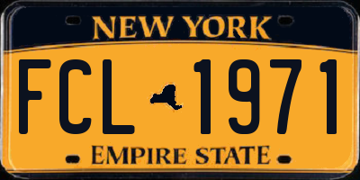 NY license plate FCL1971