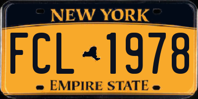 NY license plate FCL1978