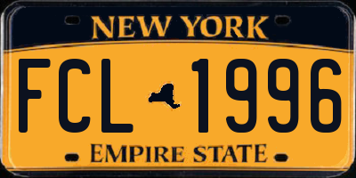 NY license plate FCL1996