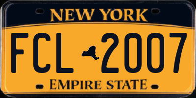 NY license plate FCL2007