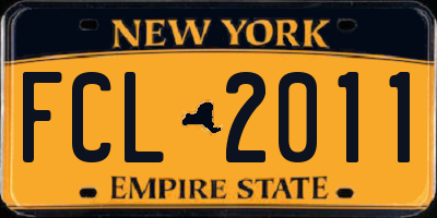 NY license plate FCL2011