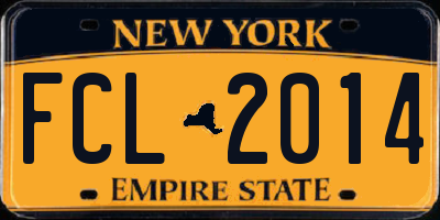 NY license plate FCL2014