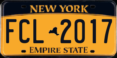 NY license plate FCL2017