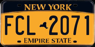 NY license plate FCL2071