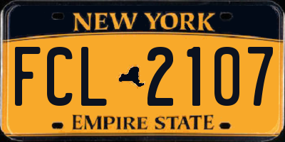 NY license plate FCL2107