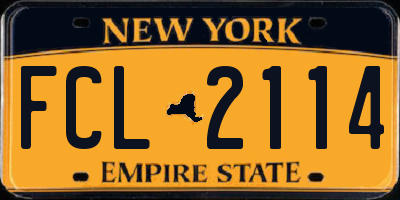 NY license plate FCL2114