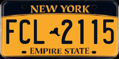 NY license plate FCL2115