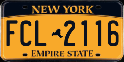 NY license plate FCL2116