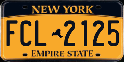 NY license plate FCL2125