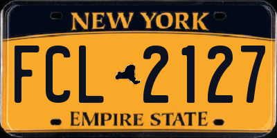 NY license plate FCL2127