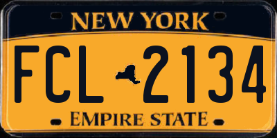 NY license plate FCL2134