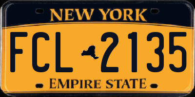 NY license plate FCL2135