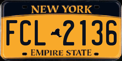 NY license plate FCL2136