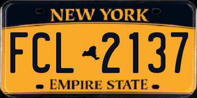 NY license plate FCL2137