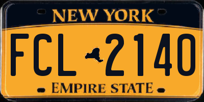 NY license plate FCL2140