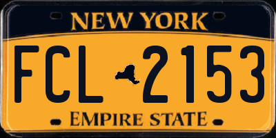 NY license plate FCL2153