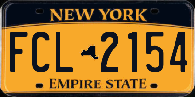 NY license plate FCL2154
