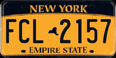 NY license plate FCL2157